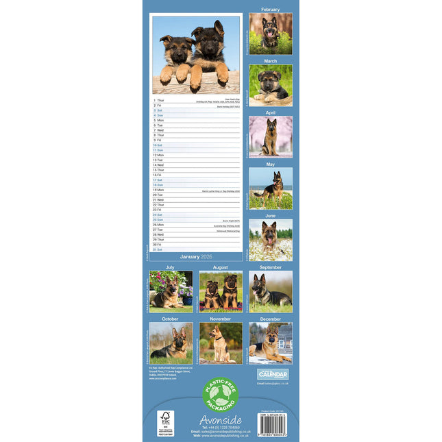 Avonside Duitse Herder Kalender 2026 Slimline