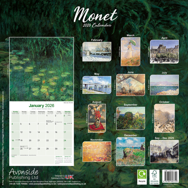 Avonside Monet Kalender 2026