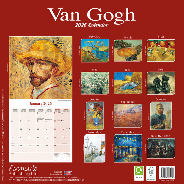 Avonside van Gogh Kalender 2026