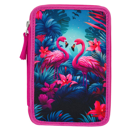 Baagl Baagl Luxe Etui - Pennenzak Flamingo 3-ritsen