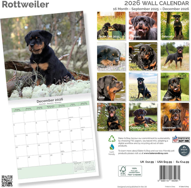 Baker & Bray Rottweiler Kalender 2026