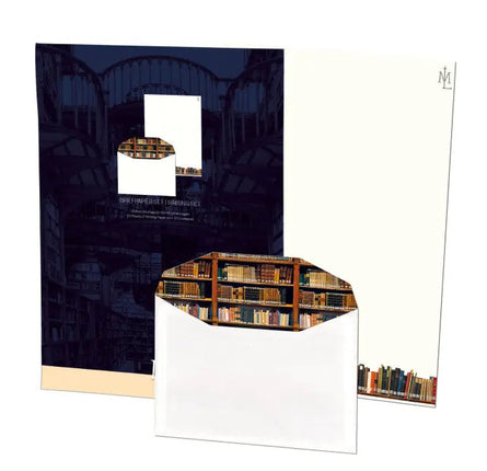 Bekking & Blitz Briefpapier met enveloppen: Boeken, Die Klosterbibliothek, Maria Laach