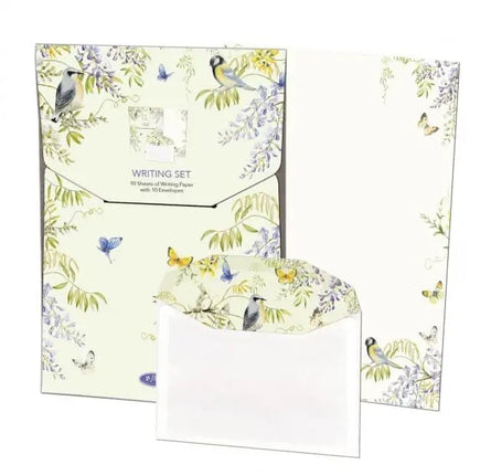 Bekking & Blitz Briefpapier met enveloppen: Vogels in blauweregen, Janneke Brinkman-Salentijn