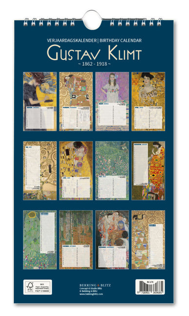 Bekking & Blitz Gustav Klimt Verjaardagskalender