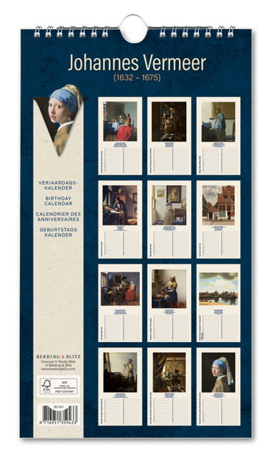 Bekking & Blitz Johannes Vermeer Verjaardagskalender