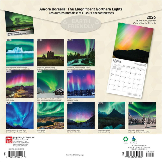 Browntrout Aurora Borealis Kalender 2026