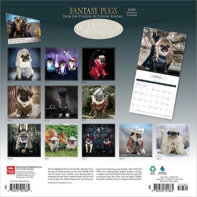 Browntrout Fantasy Pugs Kalender 2026