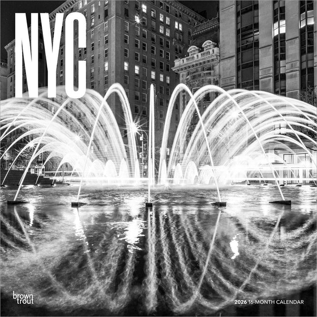 Browntrout New York City Kalender 2026 Black and White