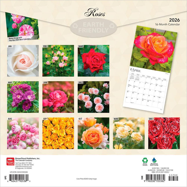Browntrout Roses Kalender 2026