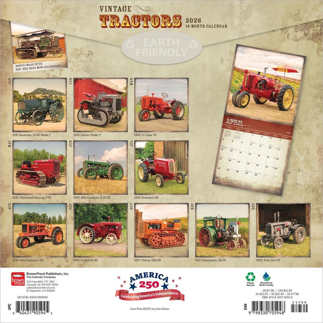 Browntrout Vintage Tractors Kalender 2026