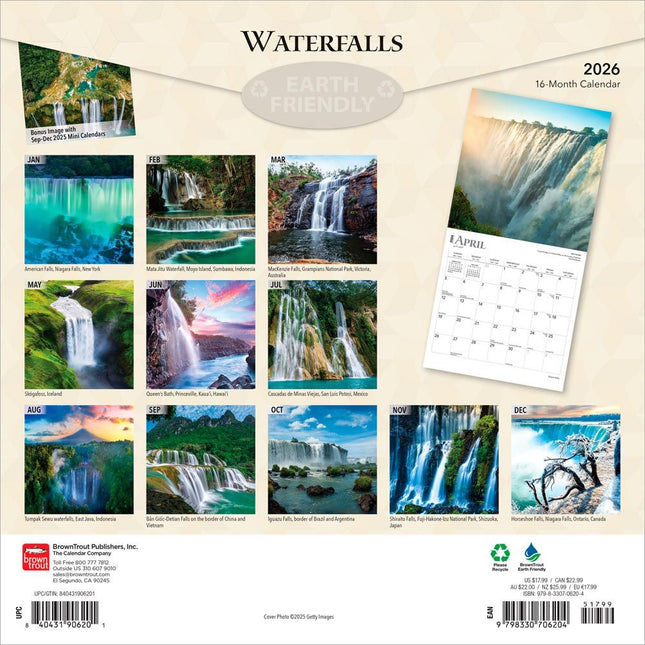Browntrout Waterfalls Kalender 2026