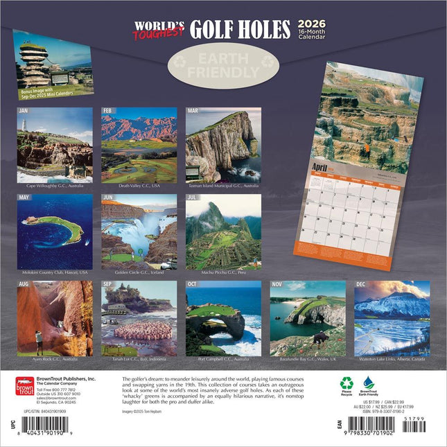 Browntrout World's Toughest Golf Holes Kalender 2026