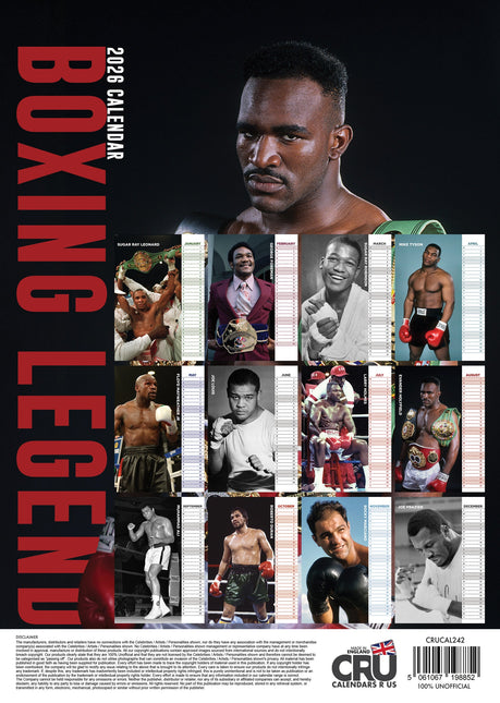 CalendarsRUs Boxing Legends A3 Kalender 2026