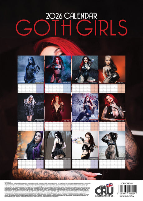 CalendarsRUs Gothic Girls A3 Kalender 2026