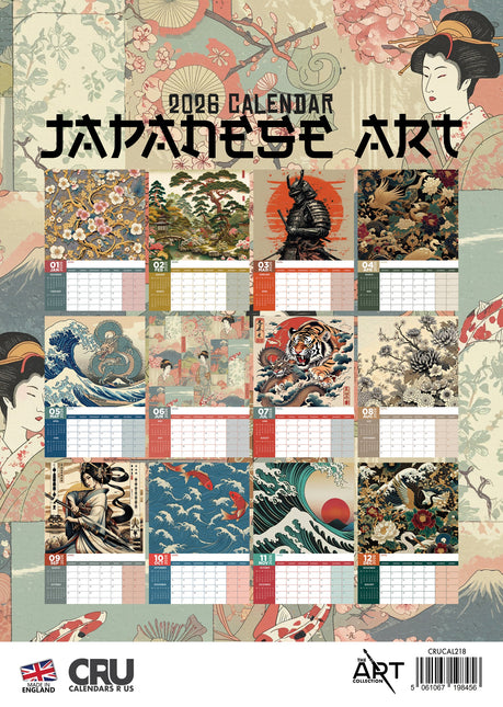 CalendarsRUs Japanse Kunst A3 Kalender 2026
