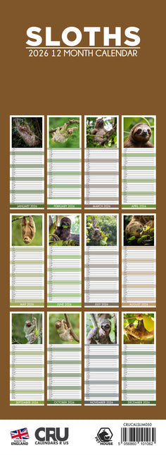 CalendarsRUs Luiaard Slimline Kalender 2026