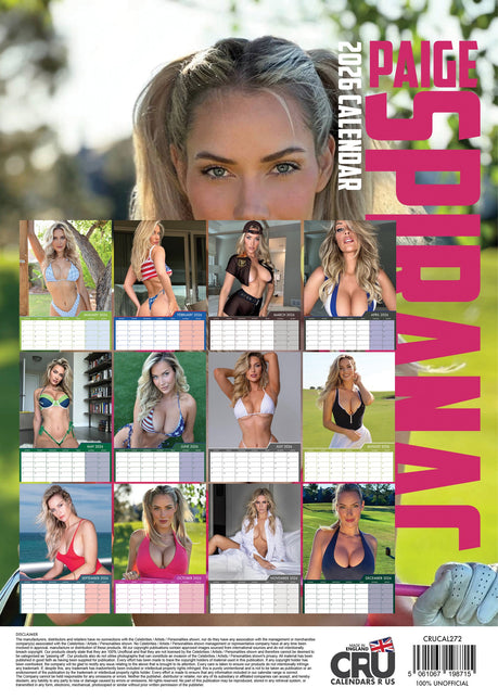 CalendarsRUs Paige Spiranac A3 Kalender 2026