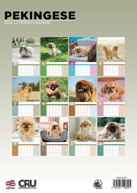 CalendarsRUs Pekingees A3 Kalender 2026
