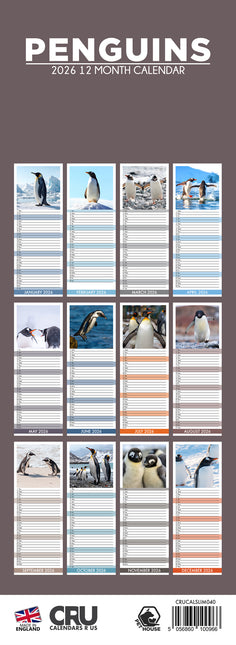 CalendarsRUs Pinguins Slimline Kalender 2026