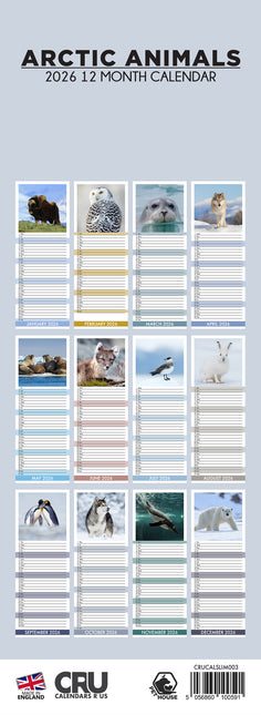 CalendarsRUs Pooldieren Slimline Kalender 2026