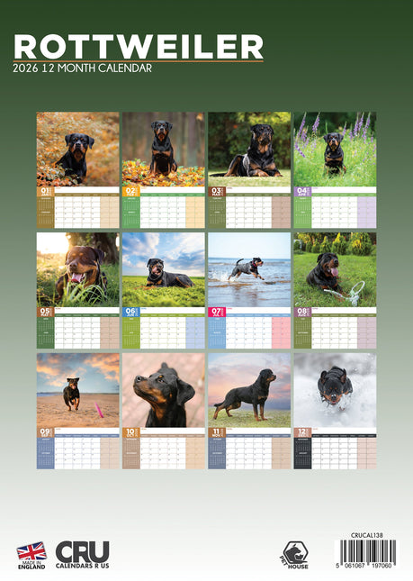 CalendarsRUs Rottweiler A3 Kalender 2026