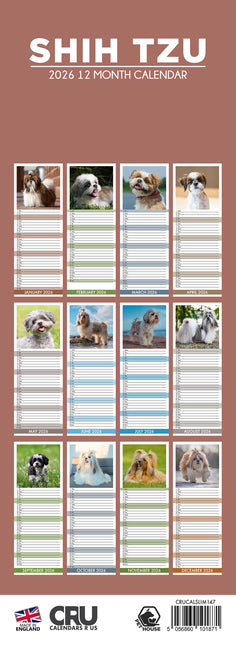 CalendarsRUs Shih Tzu Slimline Kalender 2026