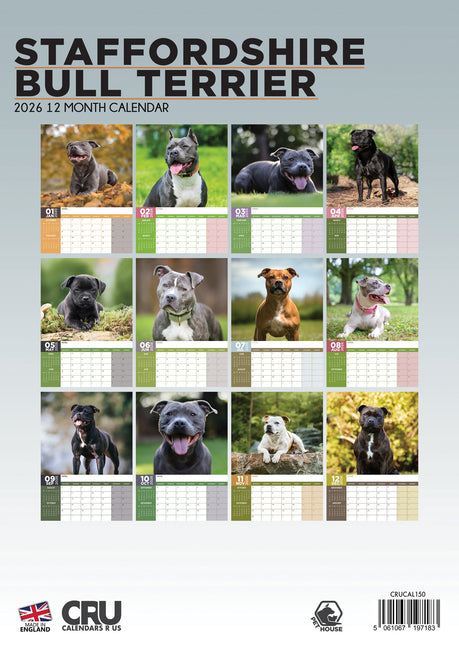 CalendarsRUs Staffordshire Bull Terrier A3 Kalender 2026
