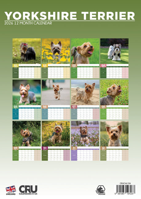 CalendarsRUs Yorkshire Terrier A3 Kalender 2026