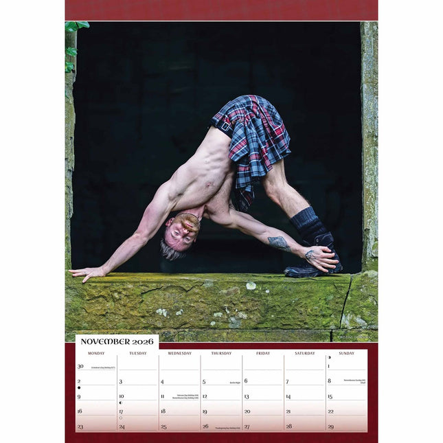 CarouselCalendars Kilted Yoga Kalender 2026 A3
