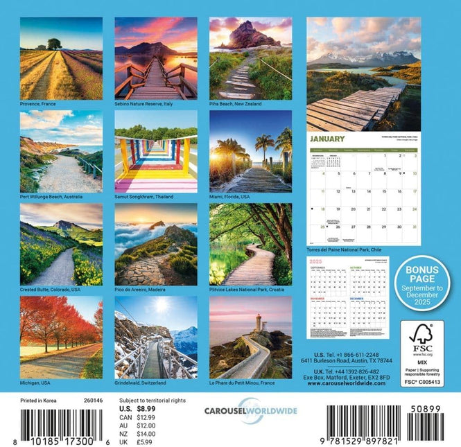 CarouselCalendars Wandelpaden Mini Kalender 2026