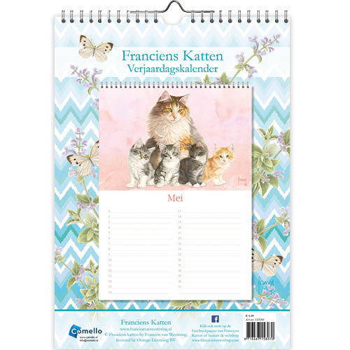 Comello Franciens Katten Verjaardagskalender A4 Miepje
