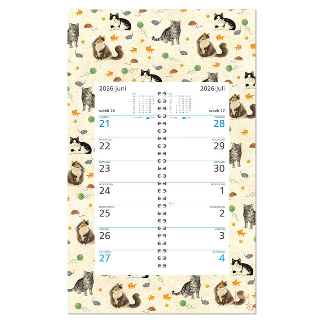 Comello Franciens Katten Weekomleg op schild 2026 Speeltijd