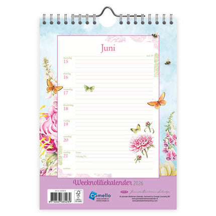 Comello Janneke Brinkman Weeknotitiekalender 2026 Pioen