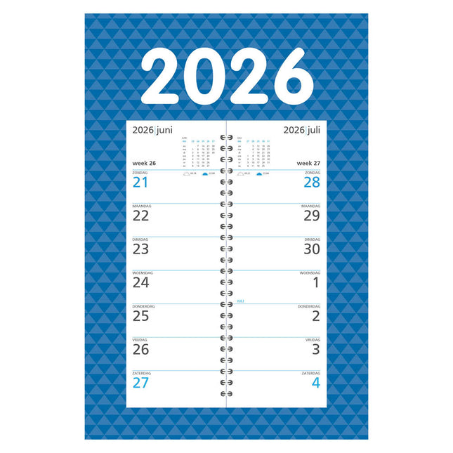 Comello Omleg Weeknotitie Kalender op schild 2026
