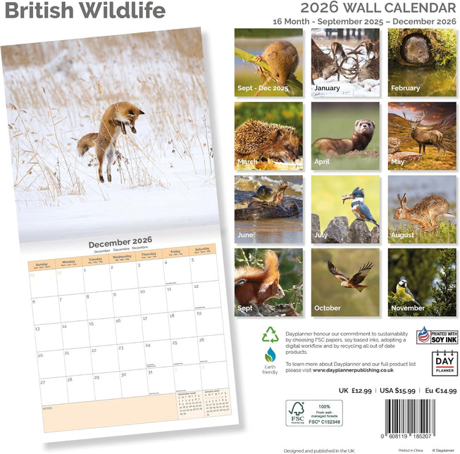 Dayplanner British Wildlife Kalender 2026