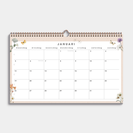 De Hobbit A3 Maandkalender 2026 Veldbloemen