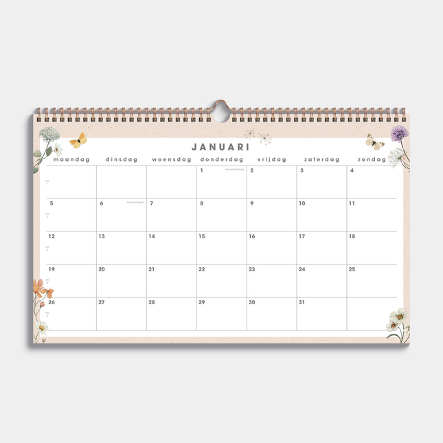 De Hobbit A3 Maandkalender 2026 Veldbloemen