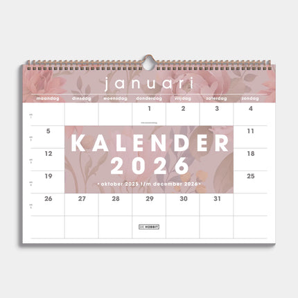 De Hobbit A3 Maandkalender 2026 Vintage Rozen