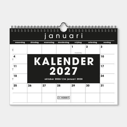 De Hobbit A4 Maandkalender 2027 Zwart