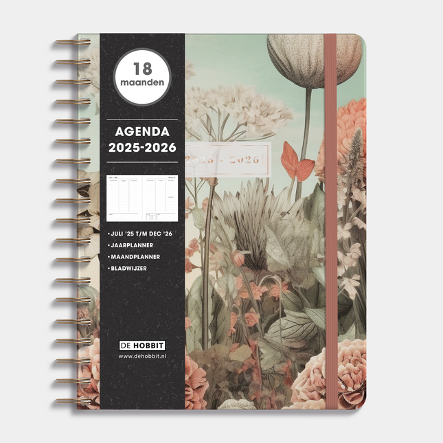 De Hobbit A4 Ringbandagenda 18 Maanden 2025 - 2026 Veldbloemen