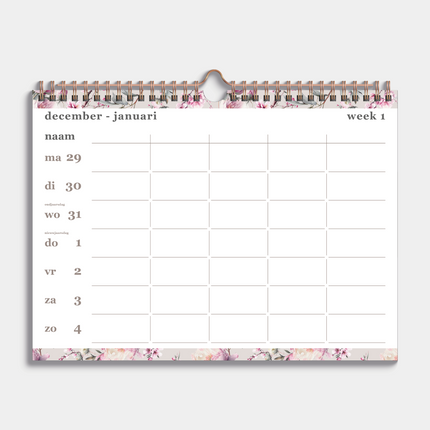 De Hobbit A4 Spiraal Familieplanner 2026 Kersenbloesem