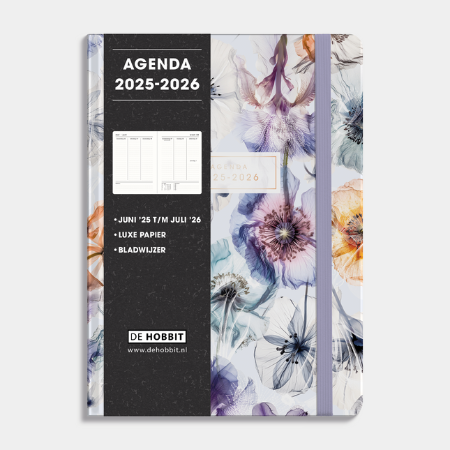 De Hobbit A5 Agenda 2025-2026 Waterverf bloem