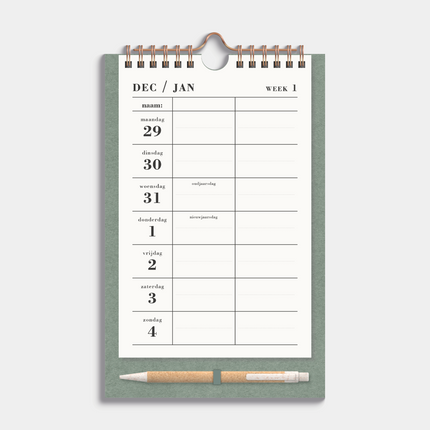 De Hobbit A5 Duoplanner 2026 Groen