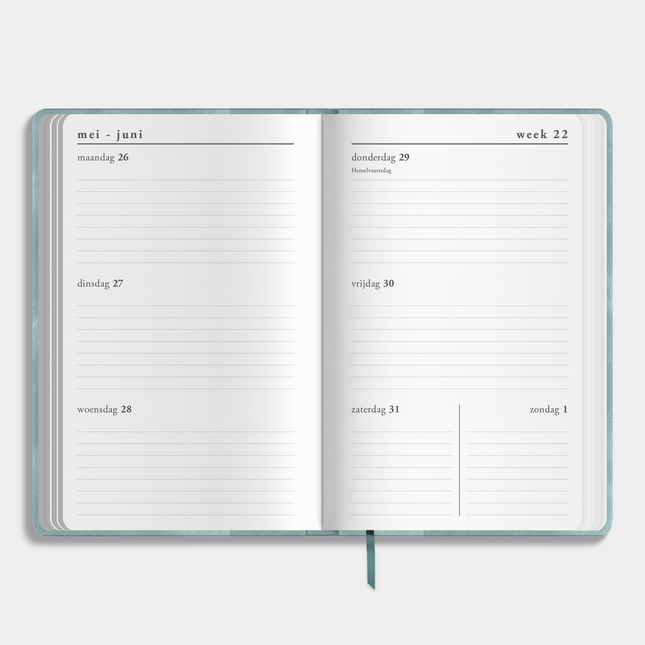 De Hobbit A6 Deluxe Pocket Agenda 2025 - 2026 Suede Look