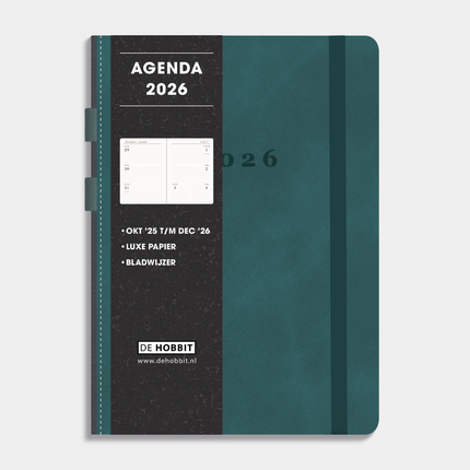 De Hobbit Luxe A5 Agenda 2026 Teal