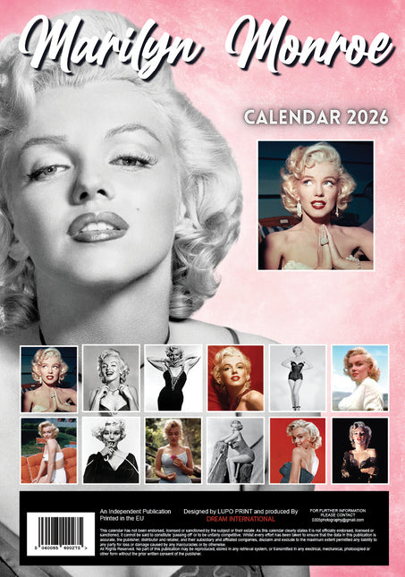 Dream Marilyn Monroe Kalender 2026 A3