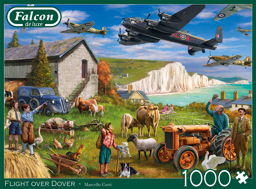 Falcon Flight over Dover Puzzel 1000 Stukjes