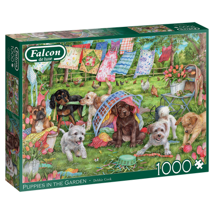 Falcon Puppies in the Garden Puzzel 1000 Stukjes