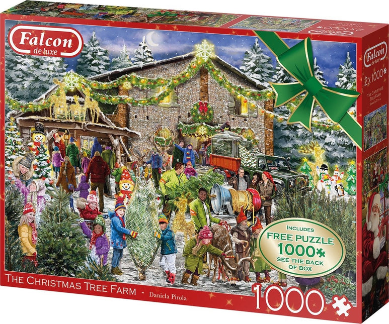 Falcon The Christmas Tree Farm Puzzel 2x 1000 Stukjes