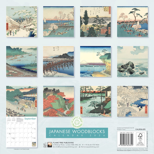 Flame Tree Japanese Woodblocks Kalender 2026